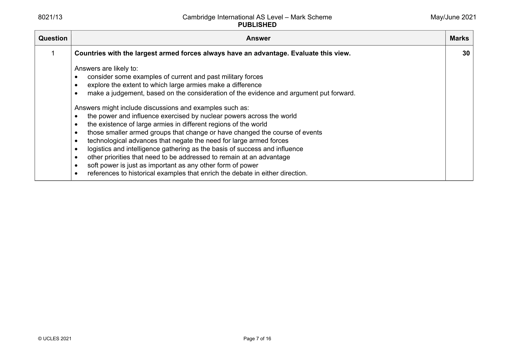 Mark scheme, page 7 of 16
