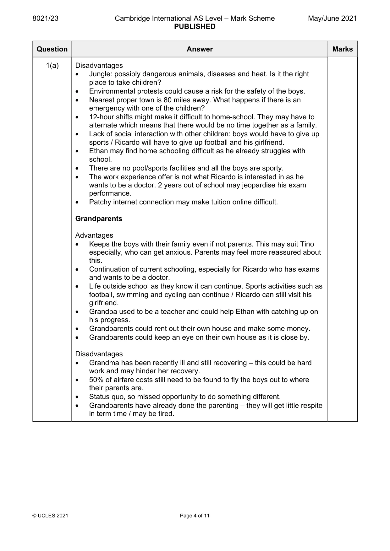 Mark scheme, page 4 of 11