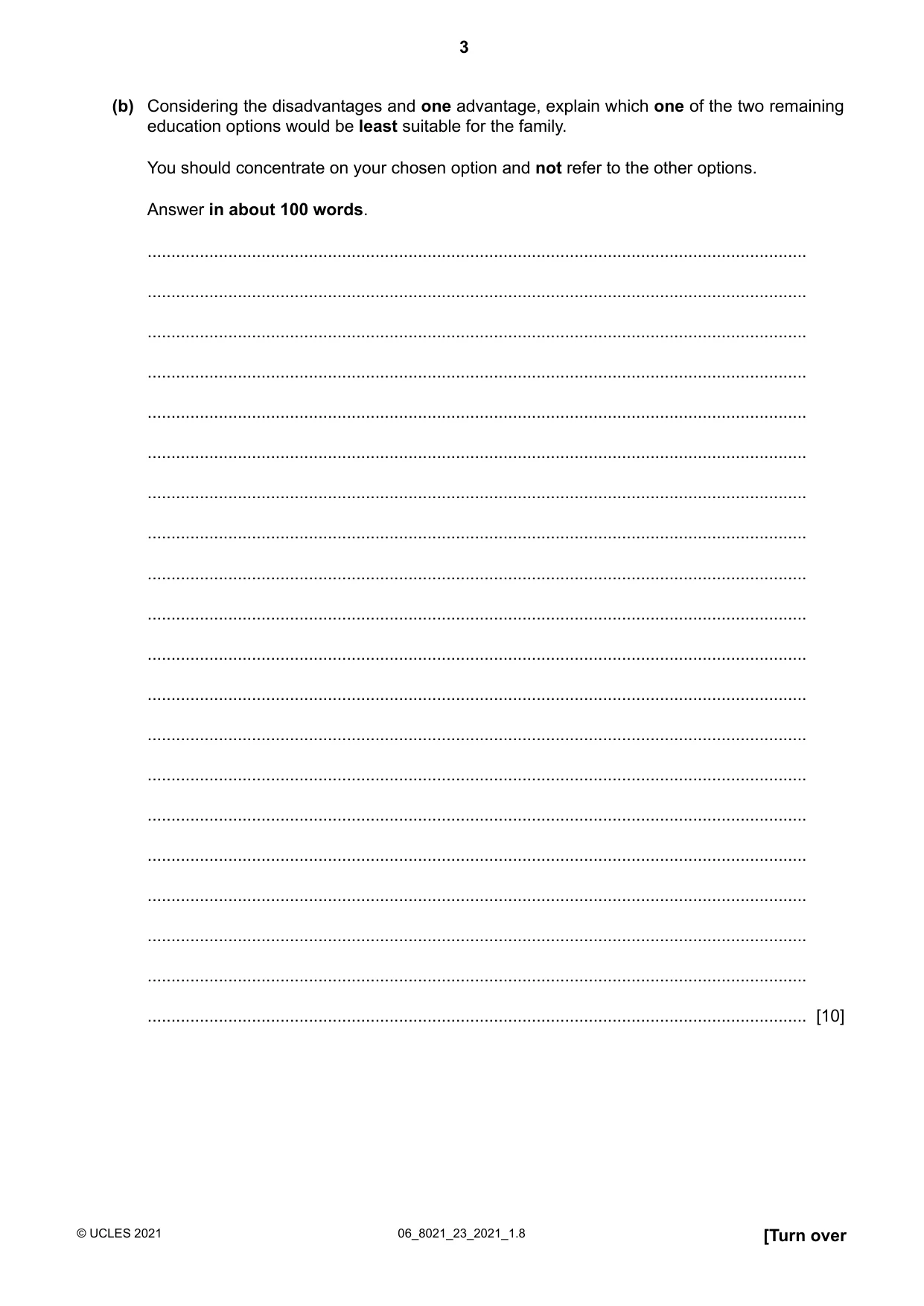 Cambridge A Level English General Paper 8021 2021 May/June Paper 2 · Variant 3 question paper, page 3 of 8