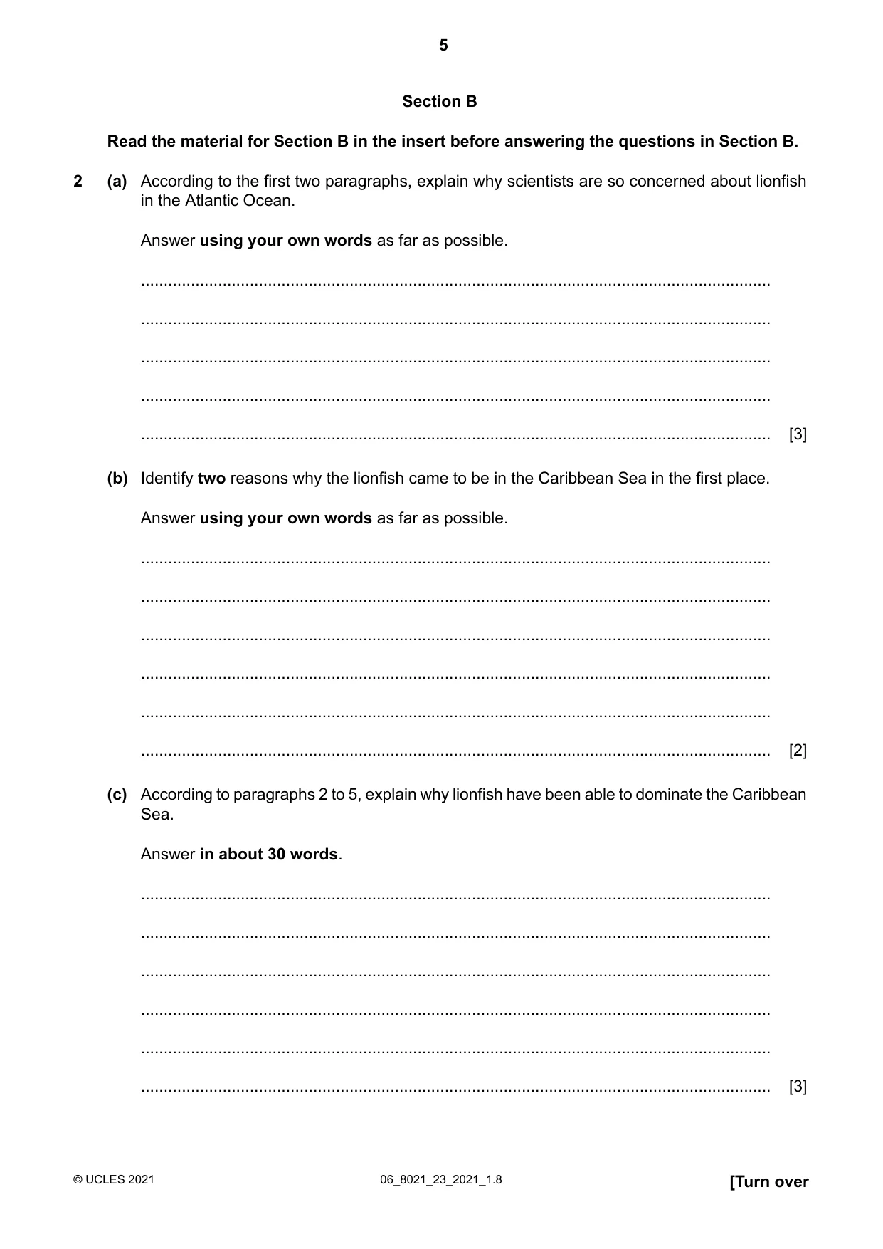 Cambridge A Level English General Paper 8021 2021 May/June Paper 2 · Variant 3 question paper, page 5 of 8