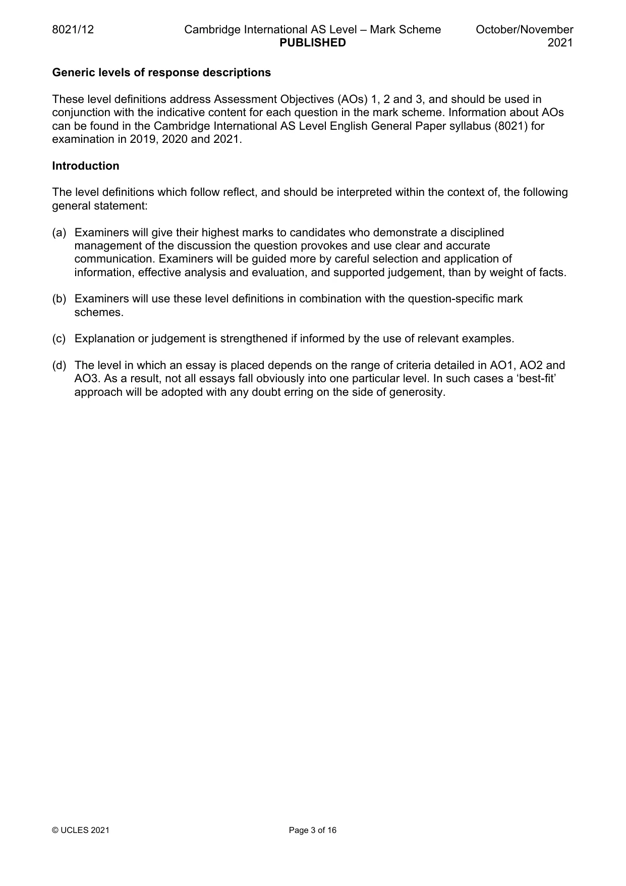 Mark scheme, page 3 of 16