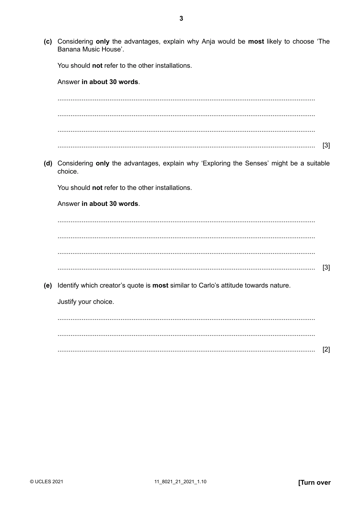 Cambridge A Level English General Paper 8021 2021 Oct/Nov Paper 2 · Variant 1 question paper, page 3 of 8