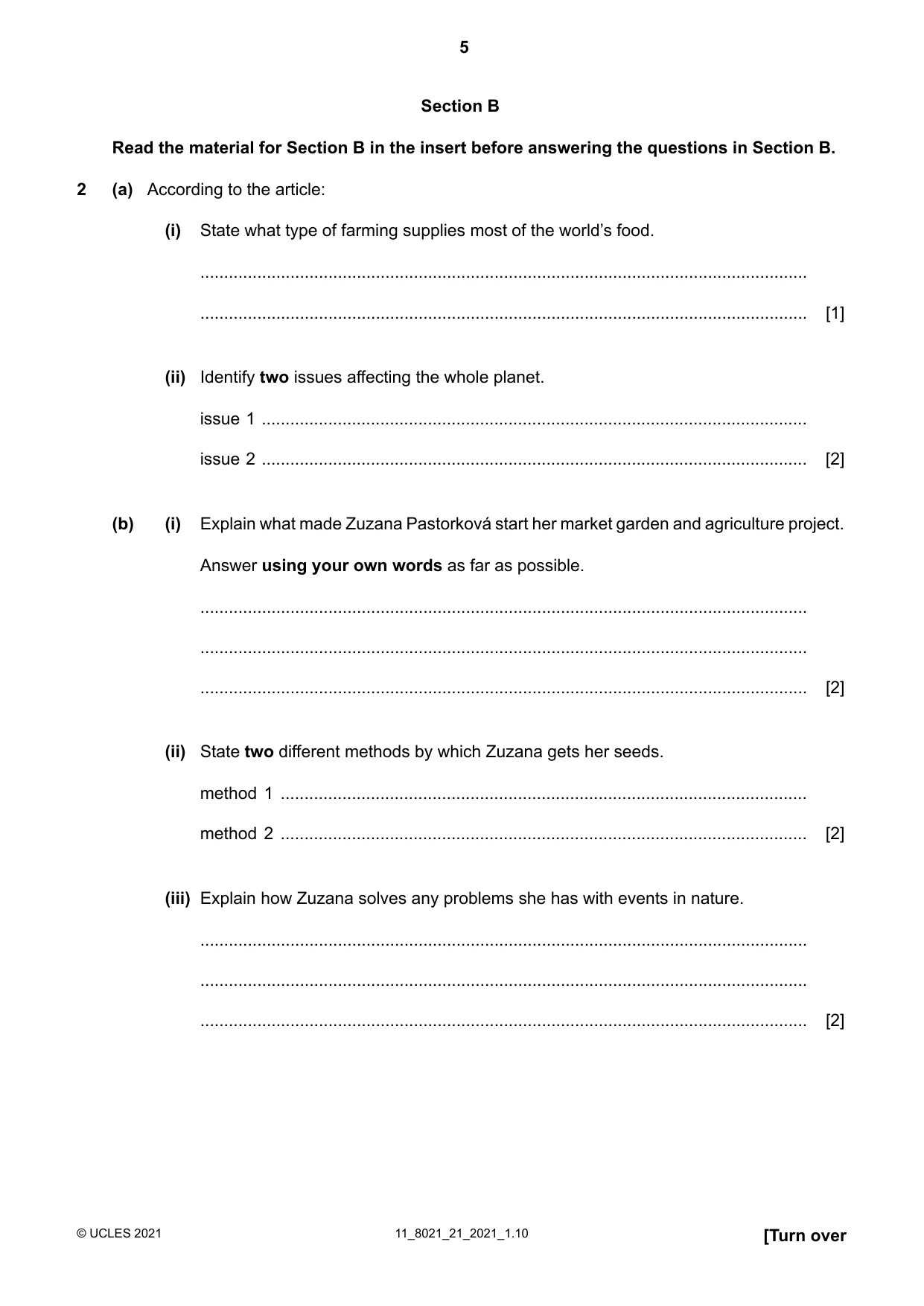 Cambridge A Level English General Paper 8021 2021 Oct/Nov Paper 2 · Variant 1 question paper, page 5 of 8