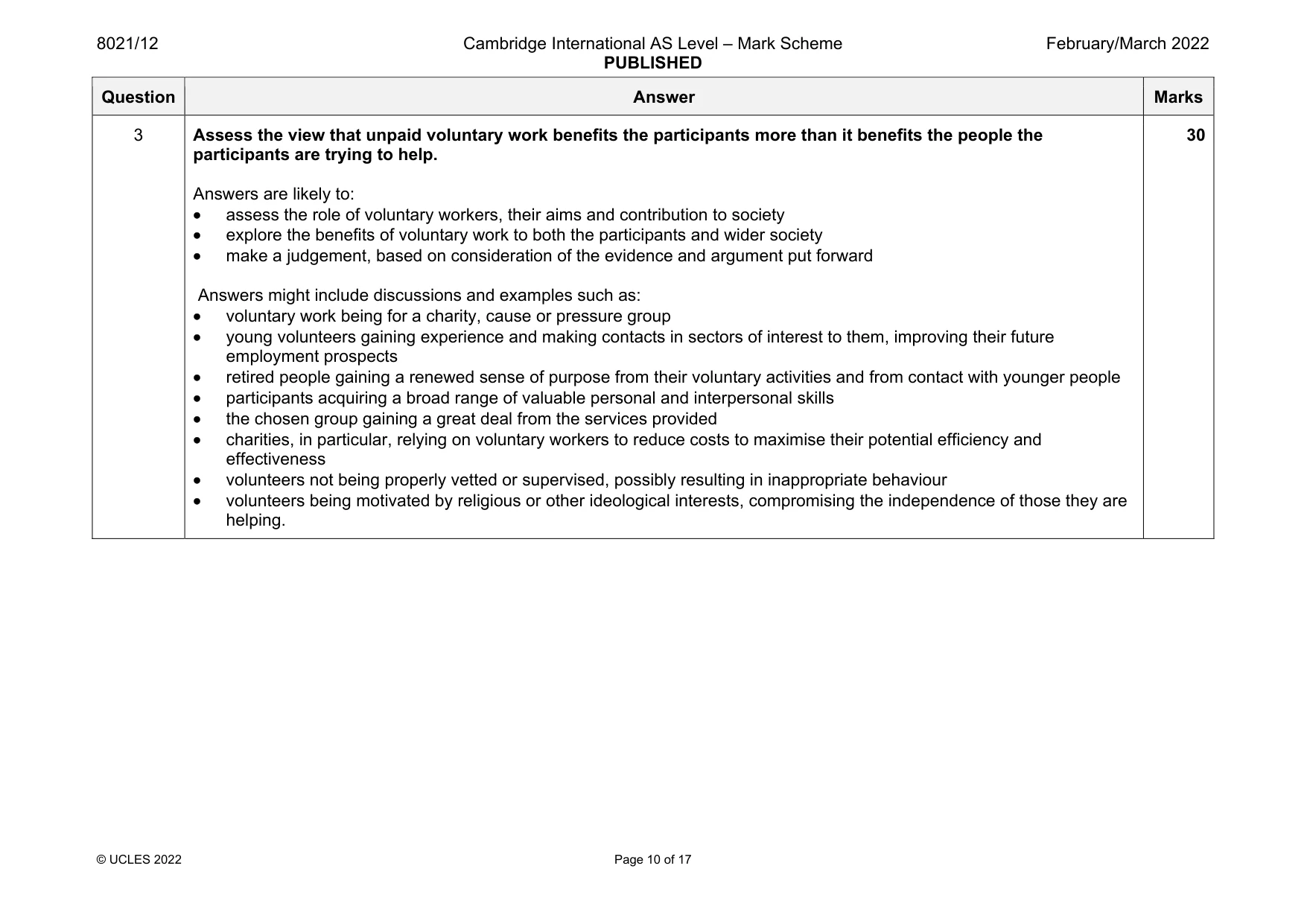 Mark scheme, page 10 of 17