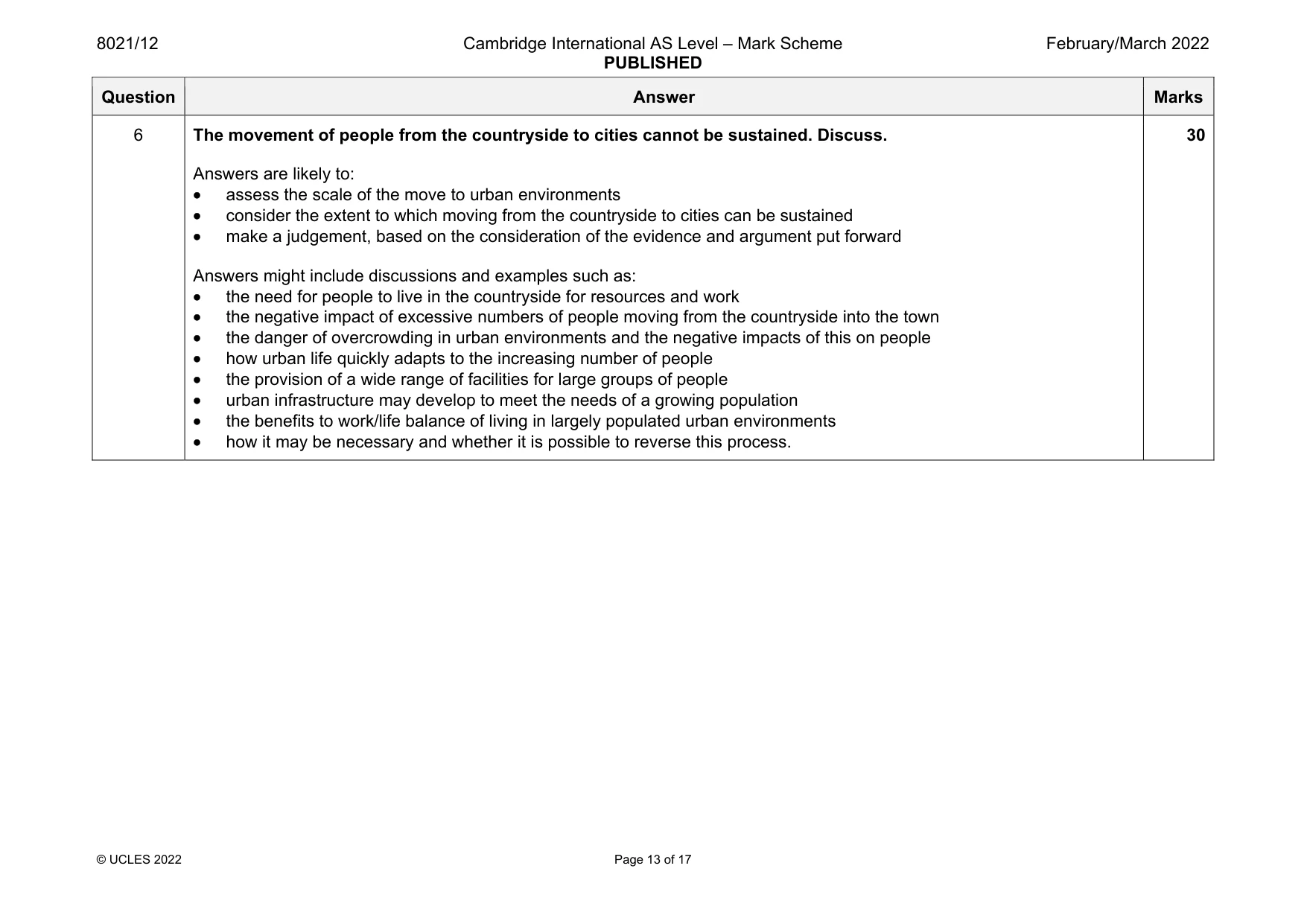 Mark scheme, page 13 of 17