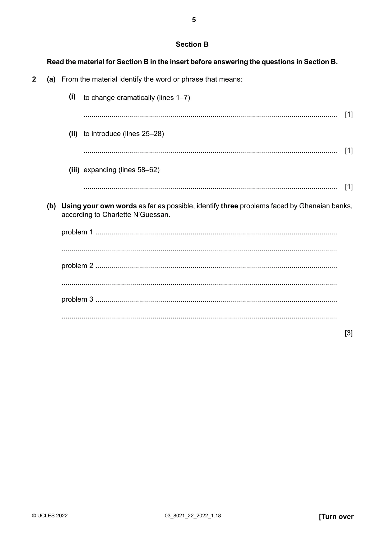 Cambridge A Level English General Paper 8021 2022 Feb/March Paper 2 · Variant 2 question paper, page 5 of 8