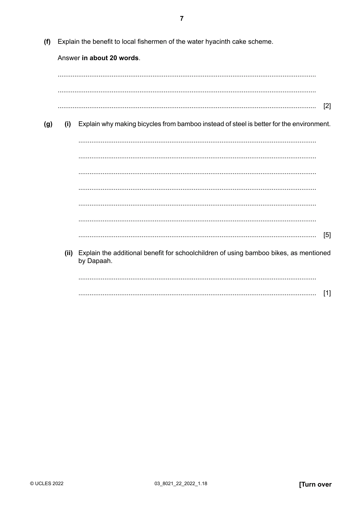 Cambridge A Level English General Paper 8021 2022 Feb/March Paper 2 · Variant 2 question paper, page 7 of 8