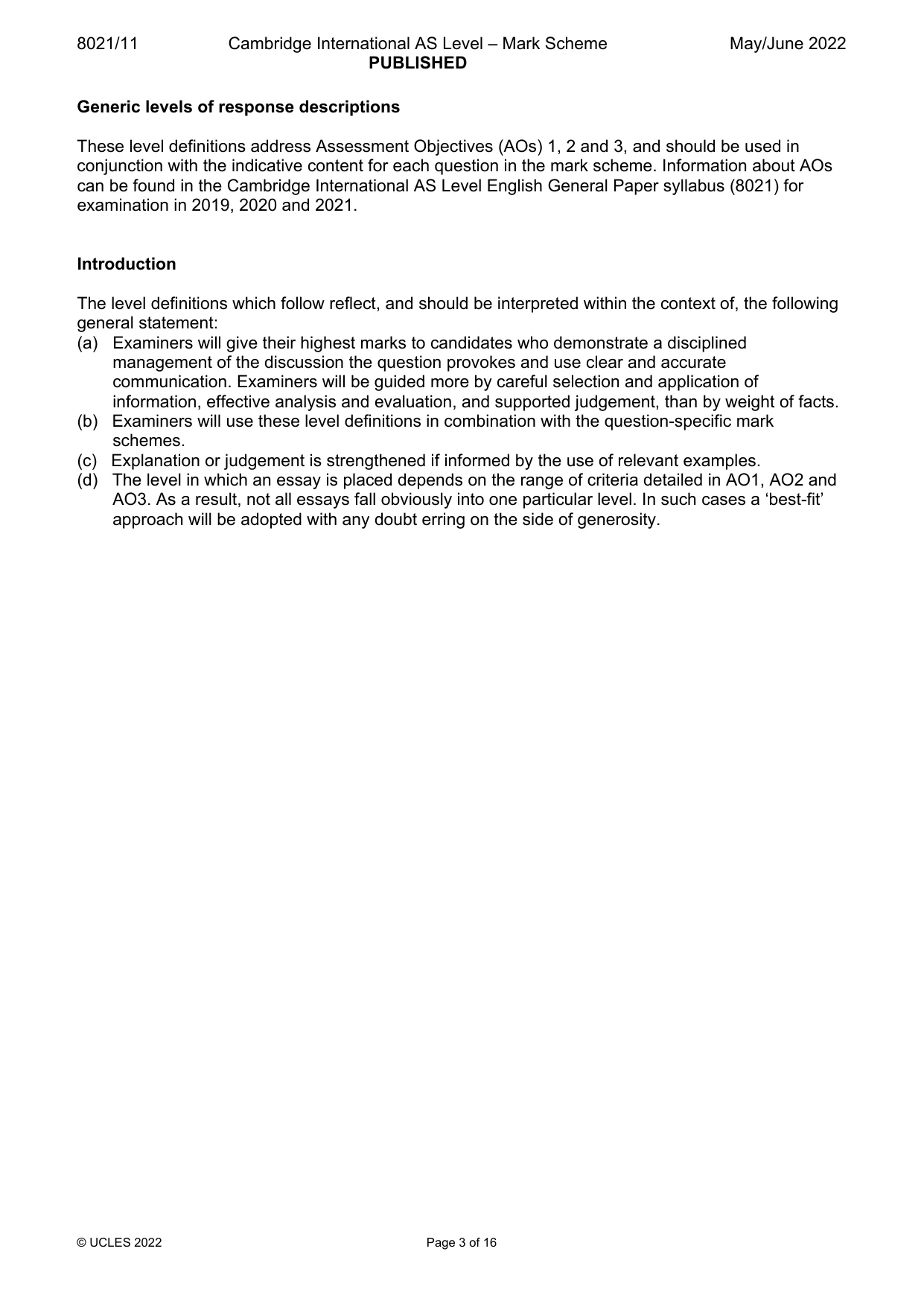 Mark scheme, page 3 of 16