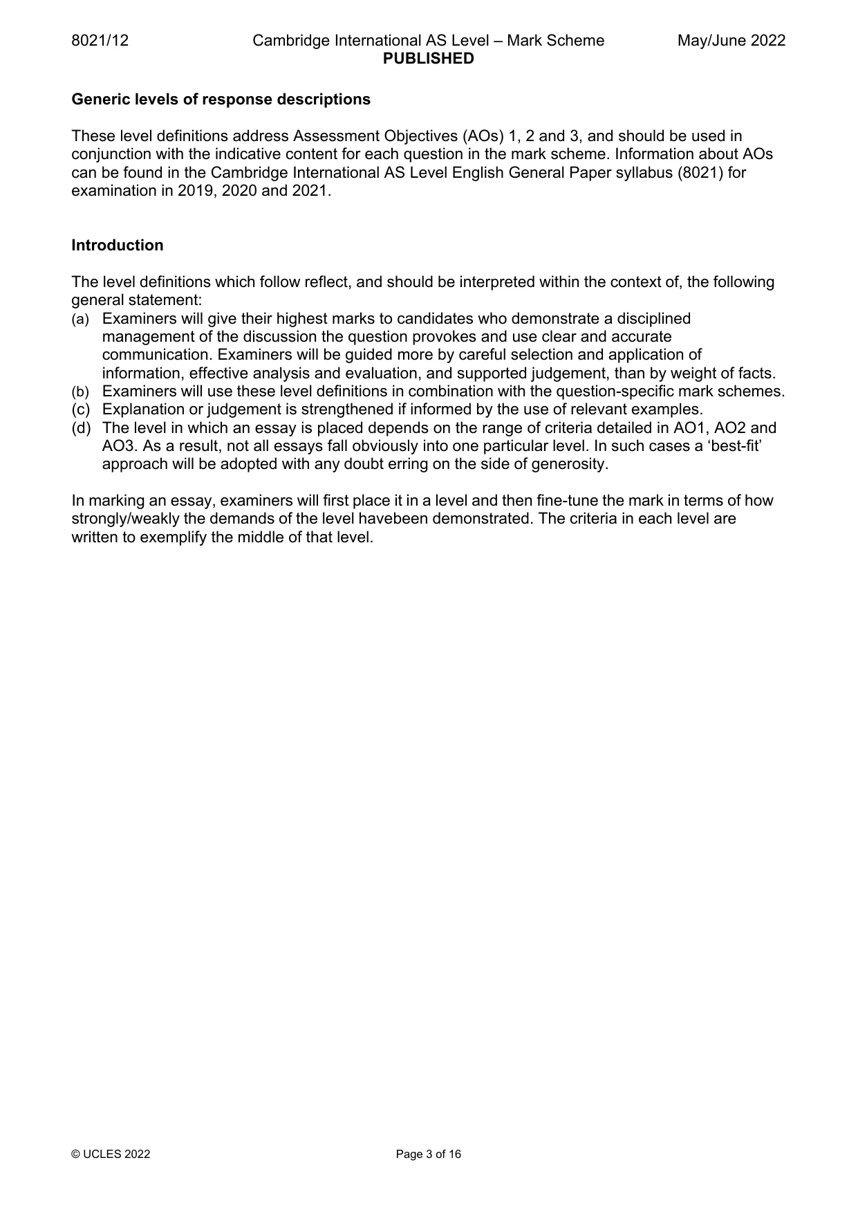 Mark scheme, page 3 of 16