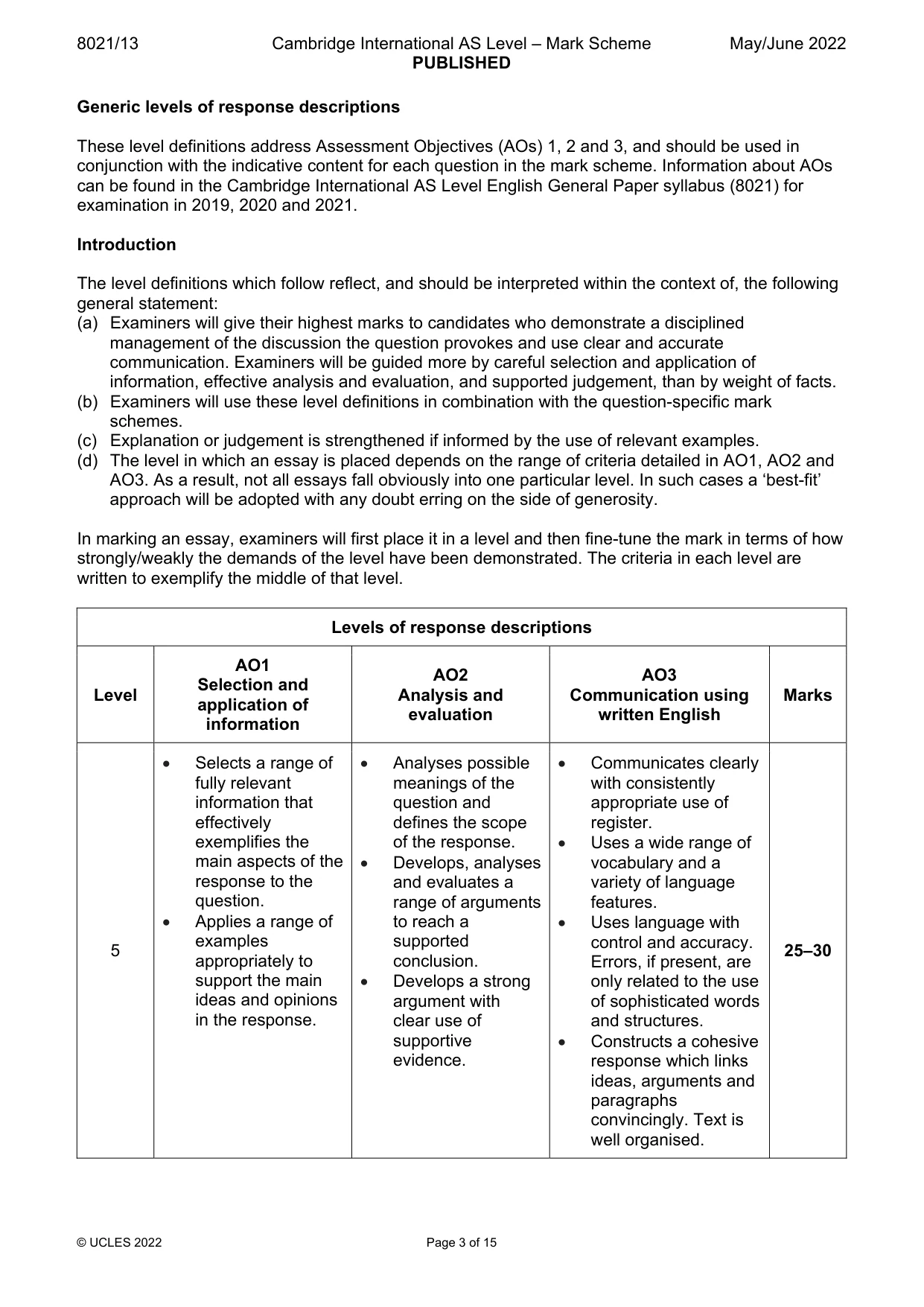 Mark scheme, page 3 of 15