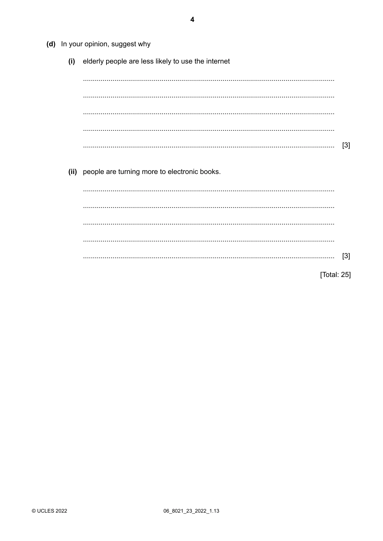 Cambridge A Level English General Paper 8021 2022 May/June Paper 2 · Variant 3 question paper, page 4 of 8