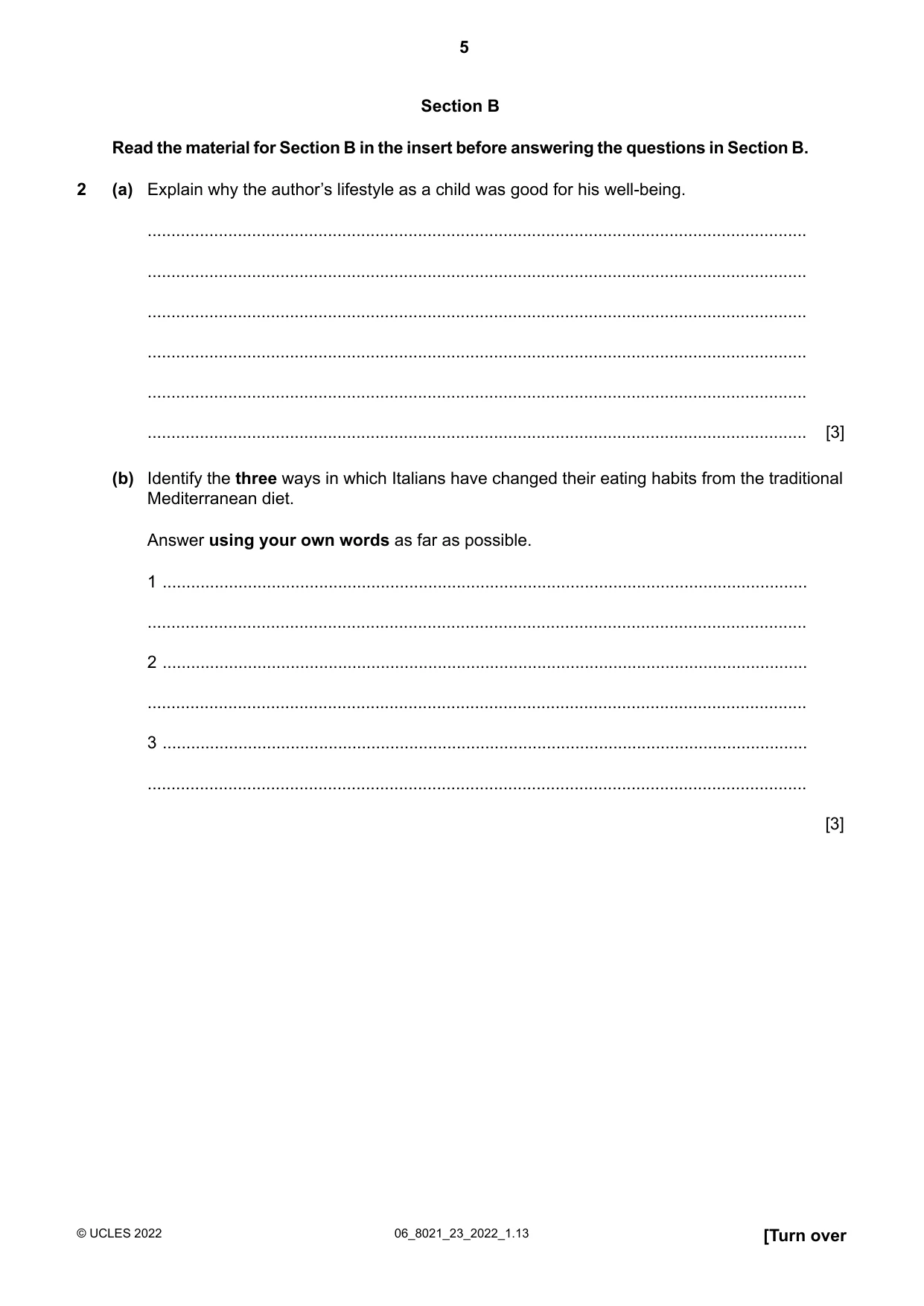 Cambridge A Level English General Paper 8021 2022 May/June Paper 2 · Variant 3 question paper, page 5 of 8