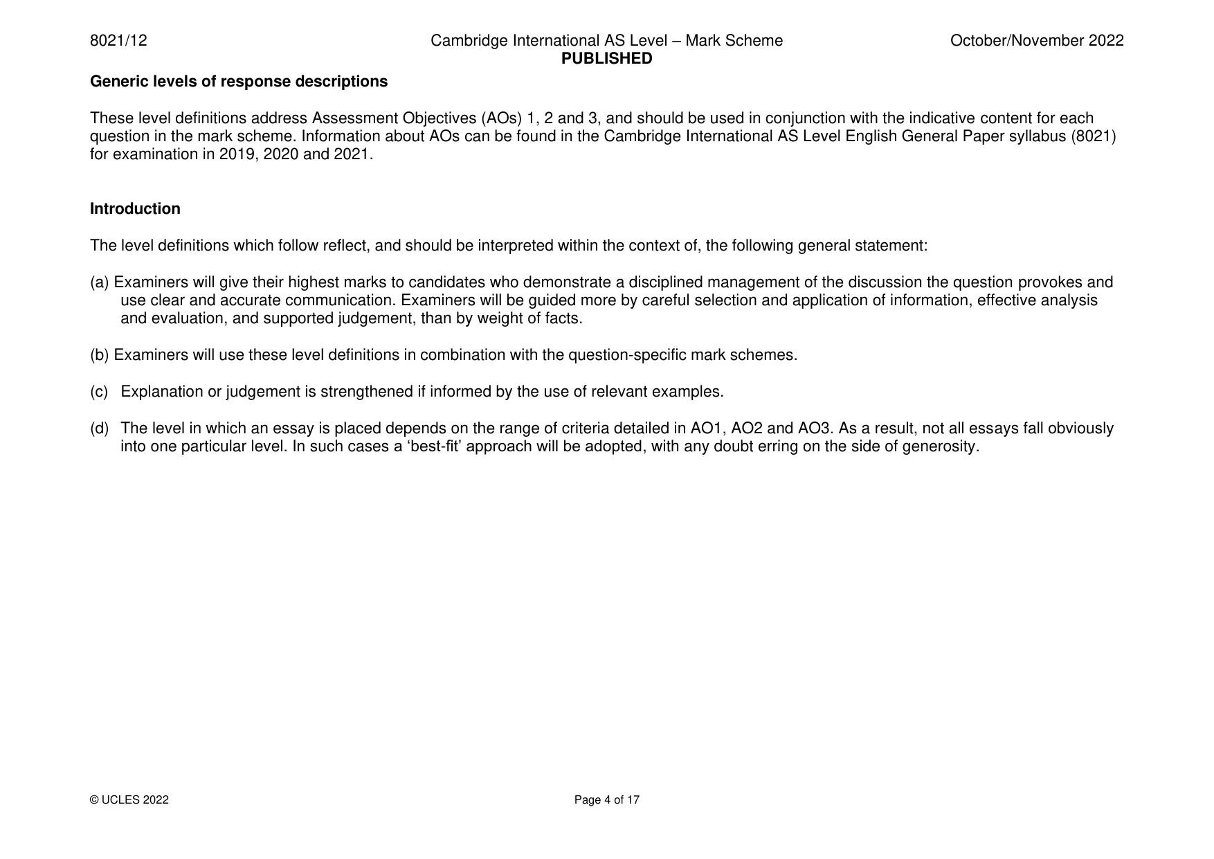 Mark scheme, page 4 of 17