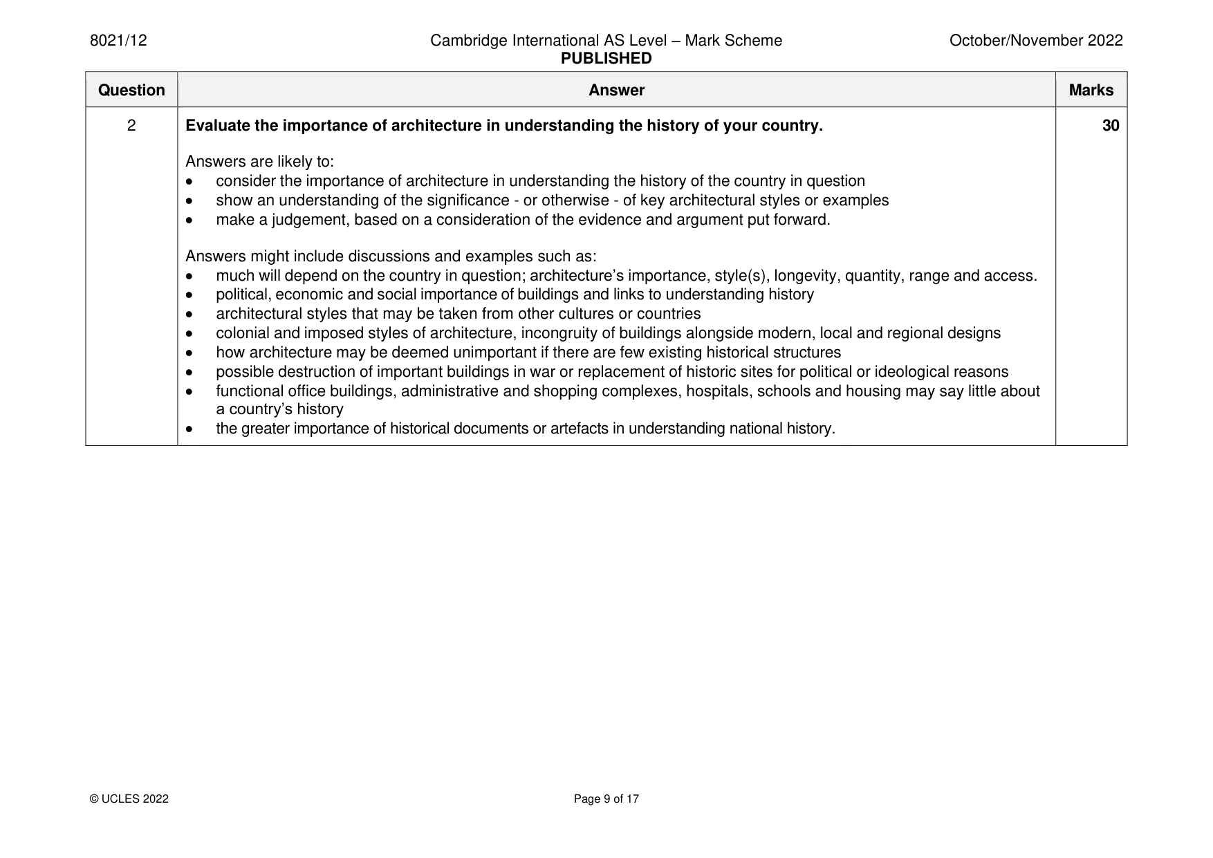 Mark scheme, page 9 of 17