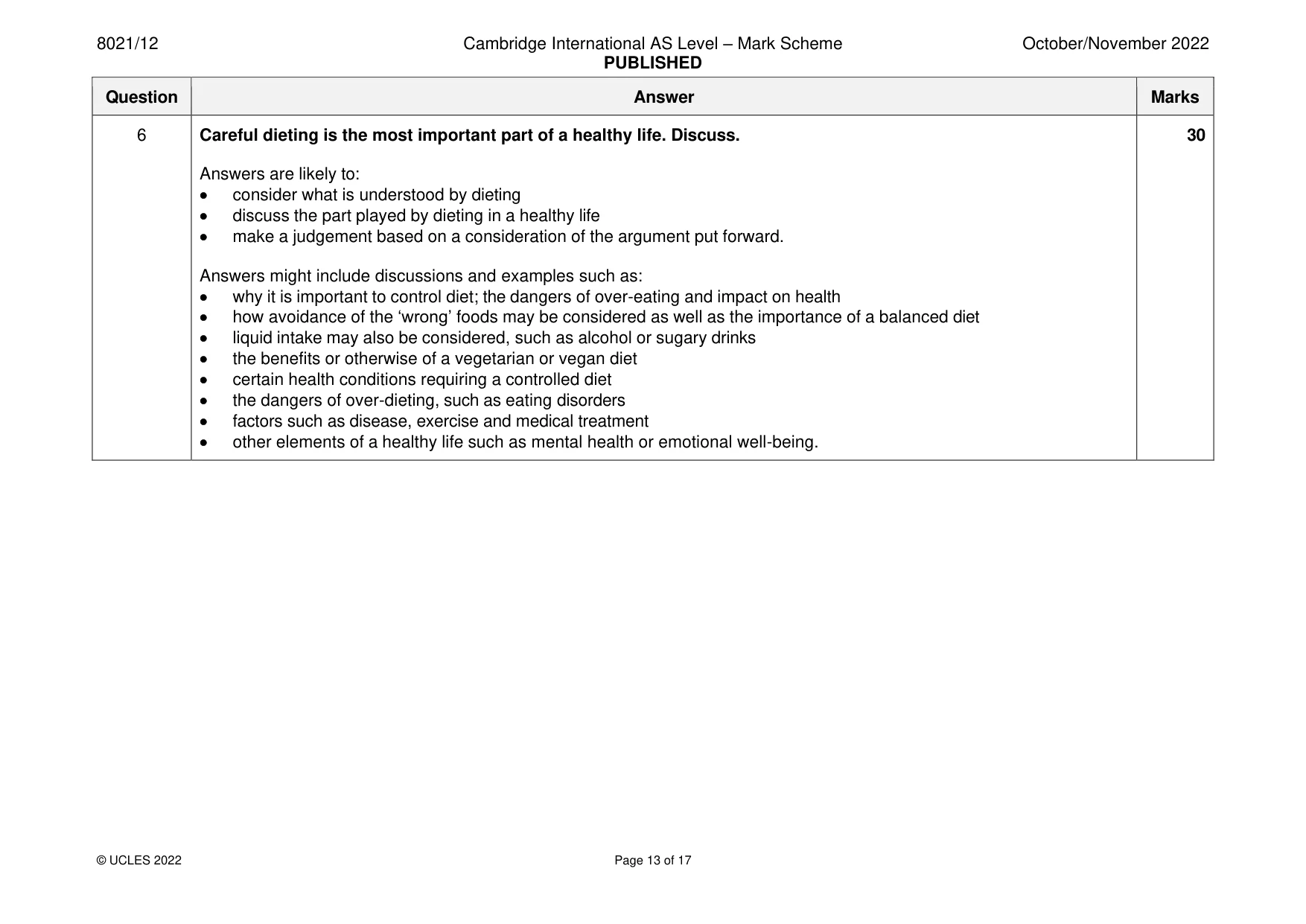 Mark scheme, page 13 of 17