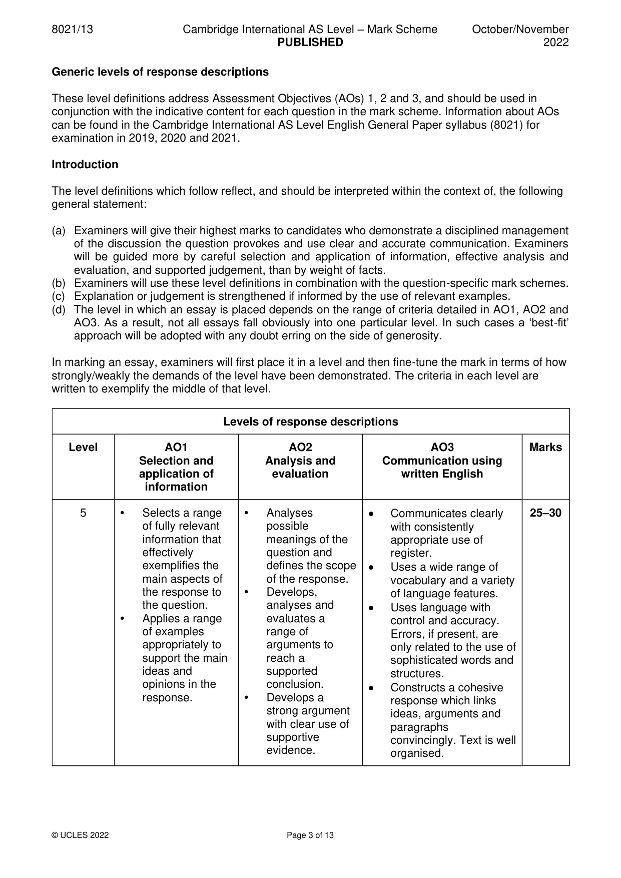 Mark scheme, page 3 of 13