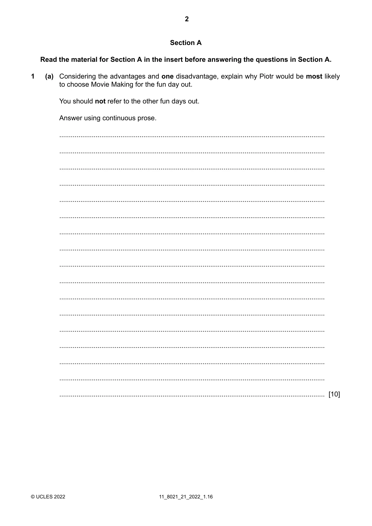 Cambridge A Level English General Paper 8021 2022 Oct/Nov Paper 2 · Variant 1 question paper, page 2 of 8