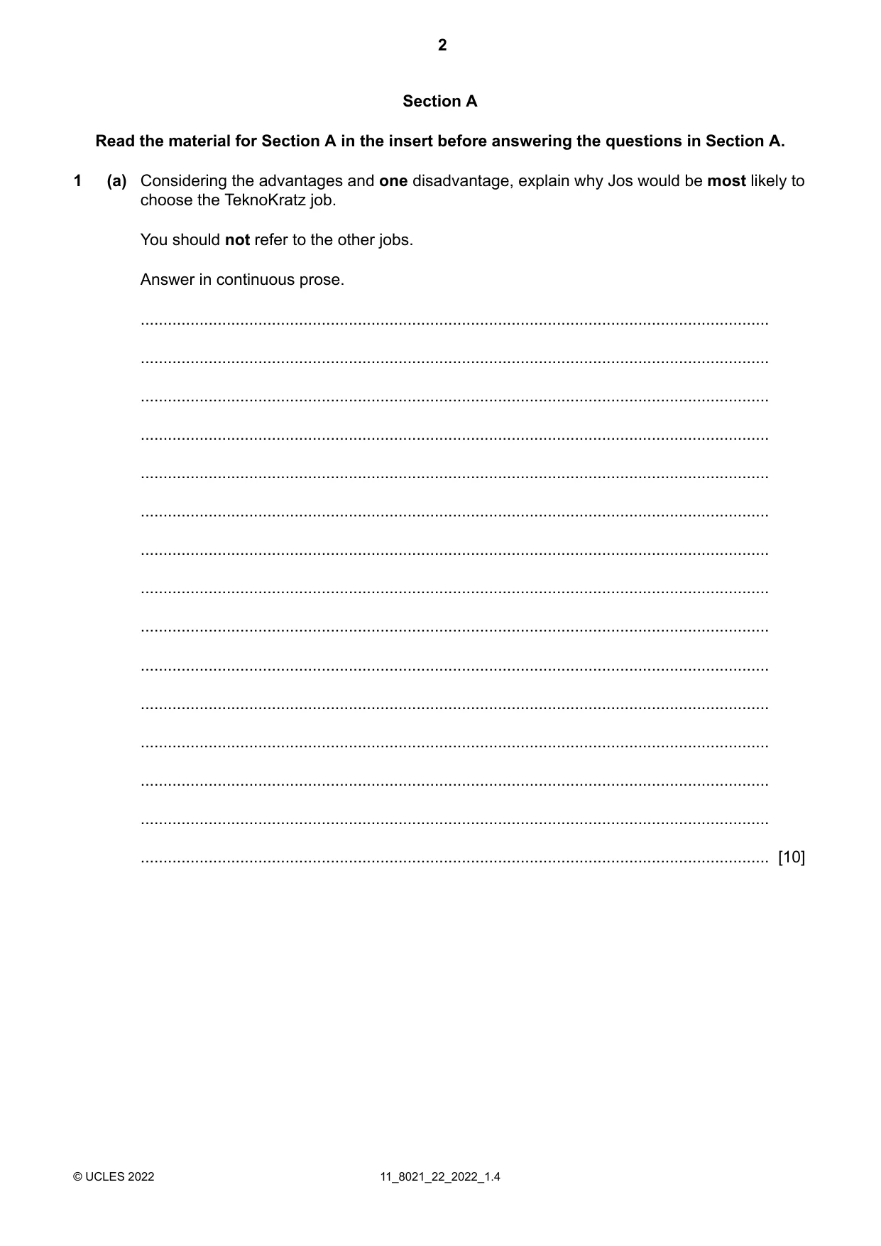 Cambridge A Level English General Paper 8021 2022 Oct/Nov Paper 2 · Variant 2 question paper, page 2 of 8