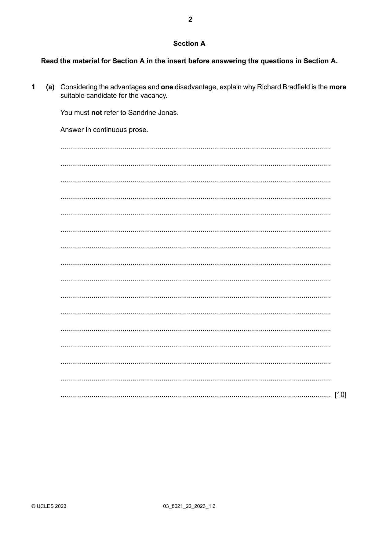 Cambridge A Level English General Paper 8021 2023 Feb/March Paper 2 · Variant 2 question paper, page 2 of 8