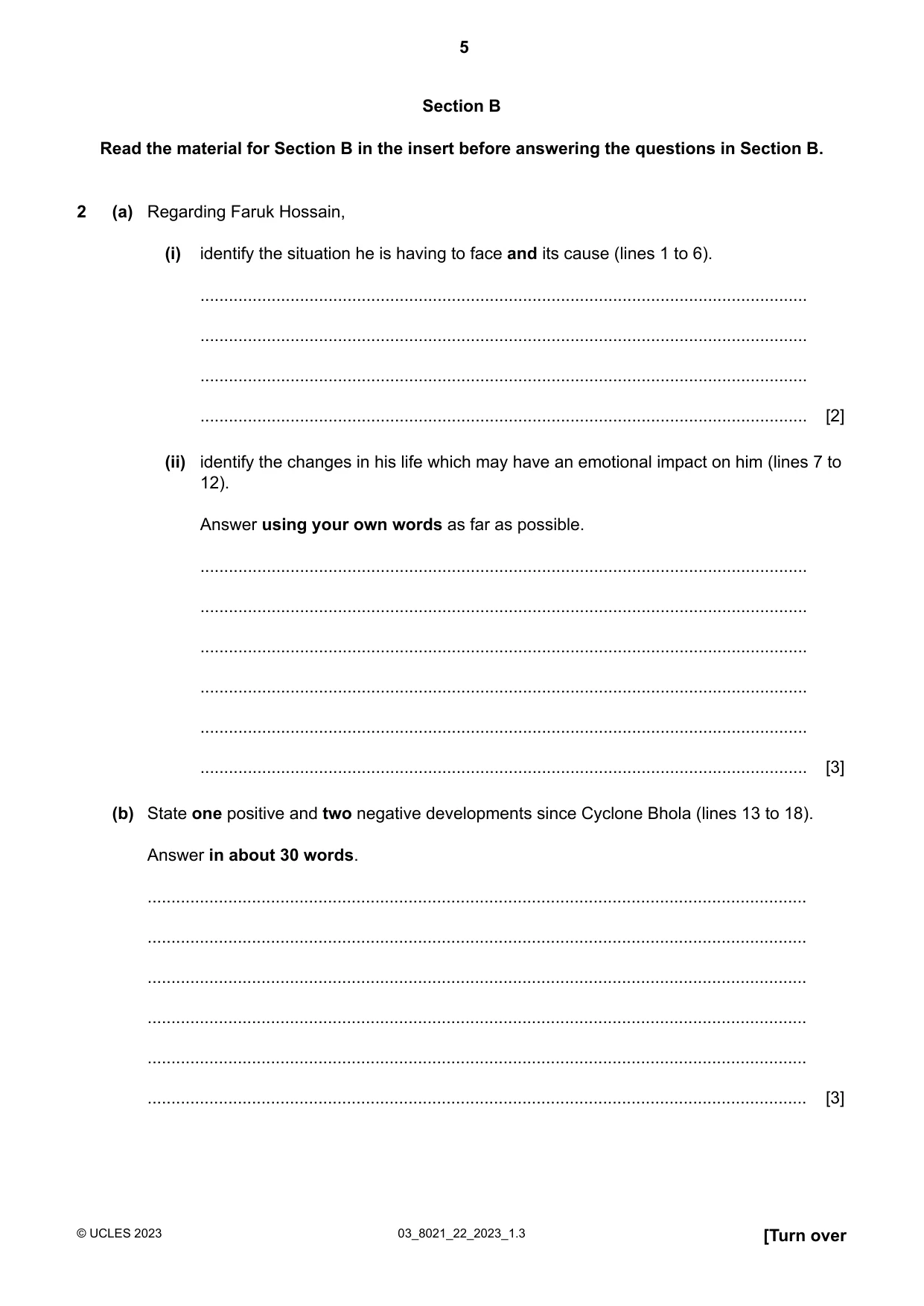 Cambridge A Level English General Paper 8021 2023 Feb/March Paper 2 · Variant 2 question paper, page 5 of 8