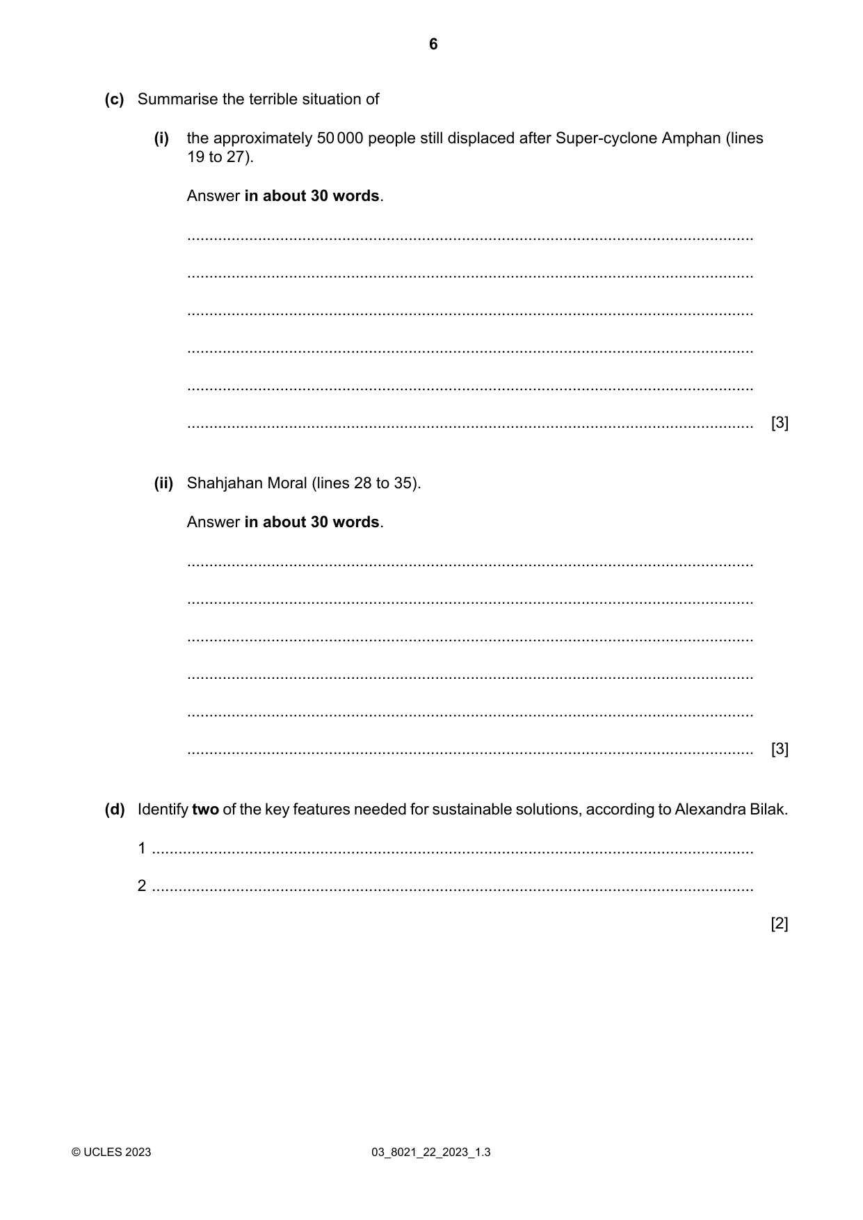 Cambridge A Level English General Paper 8021 2023 Feb/March Paper 2 · Variant 2 question paper, page 6 of 8
