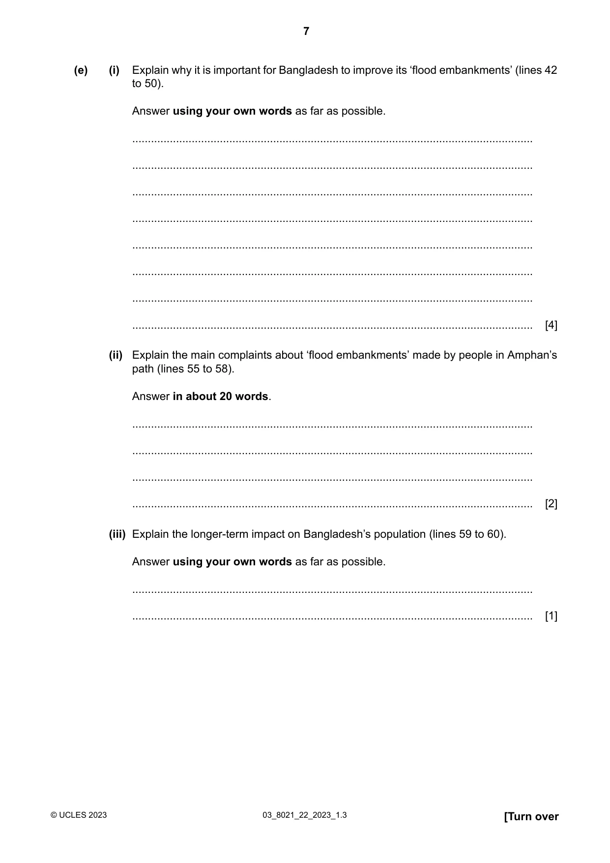 Cambridge A Level English General Paper 8021 2023 Feb/March Paper 2 · Variant 2 question paper, page 7 of 8