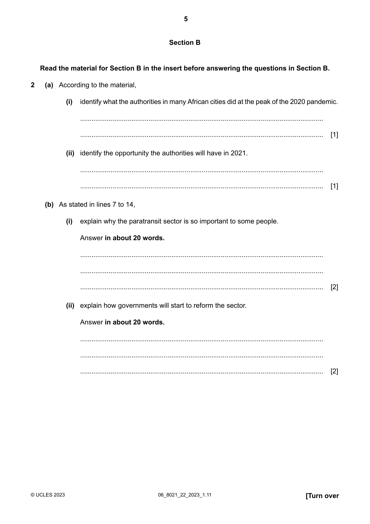 Cambridge A Level English General Paper 8021 2023 May/June Paper 2 · Variant 2 question paper, page 5 of 8