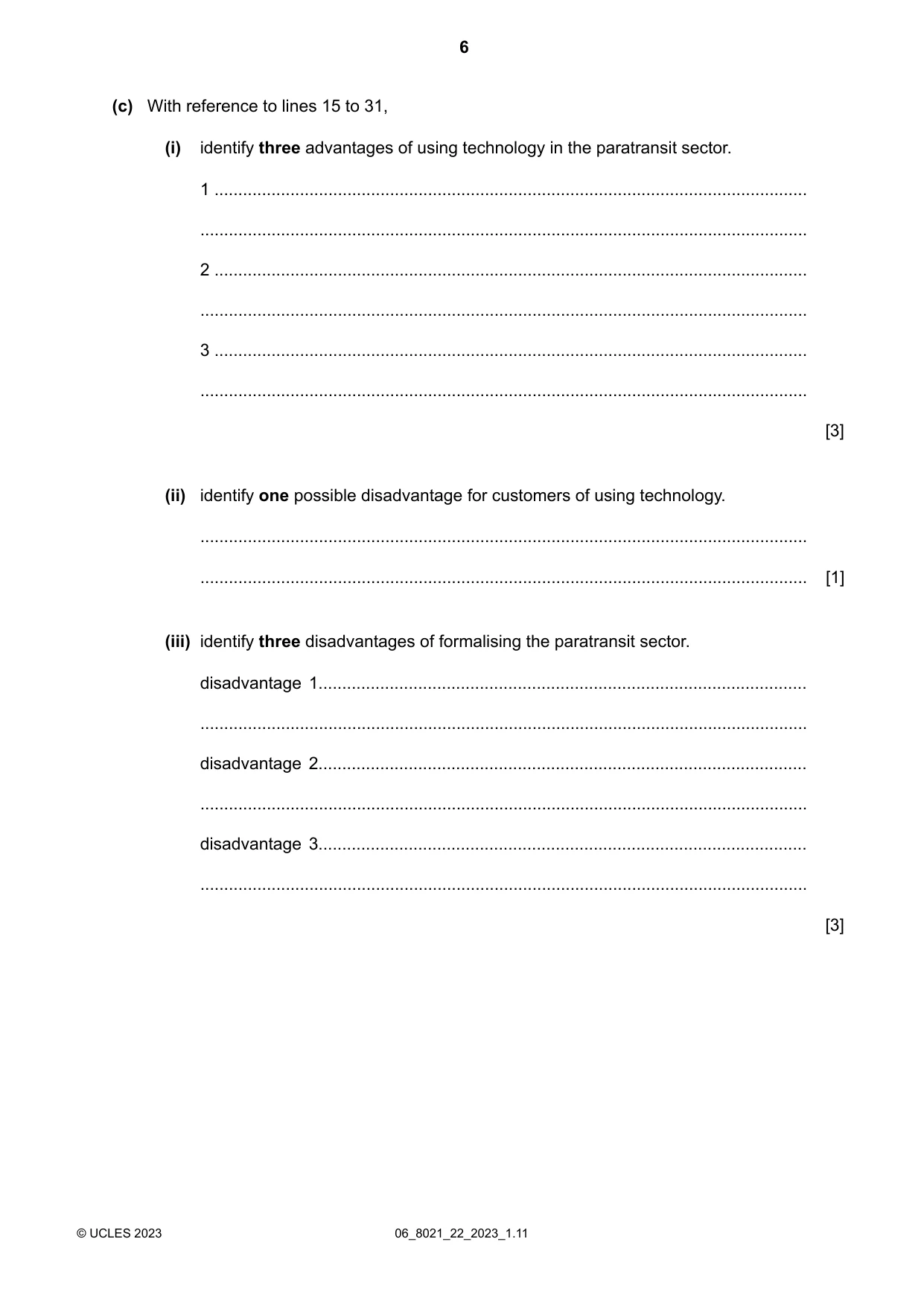 Cambridge A Level English General Paper 8021 2023 May/June Paper 2 · Variant 2 question paper, page 6 of 8