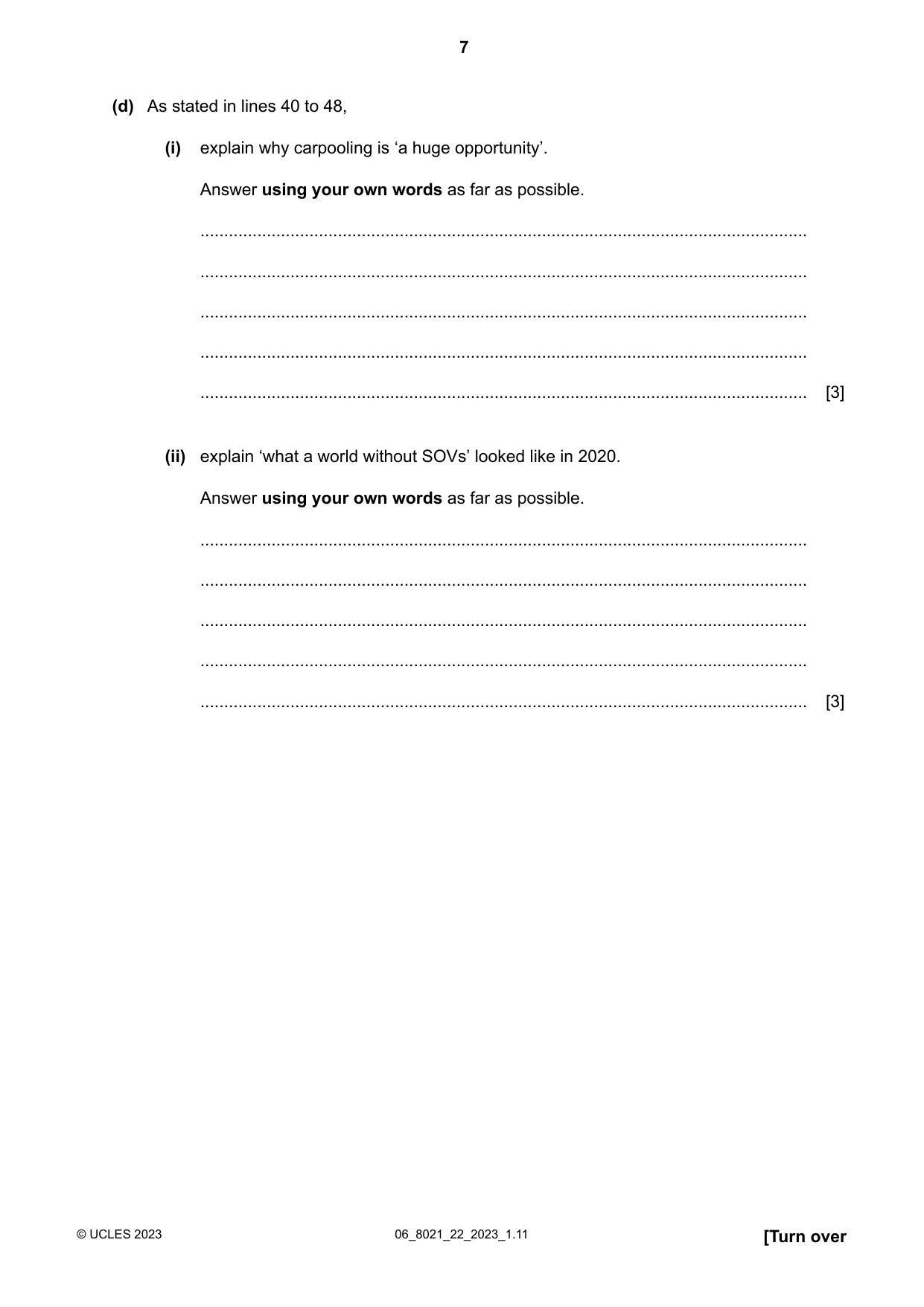 Cambridge A Level English General Paper 8021 2023 May/June Paper 2 · Variant 2 question paper, page 7 of 8