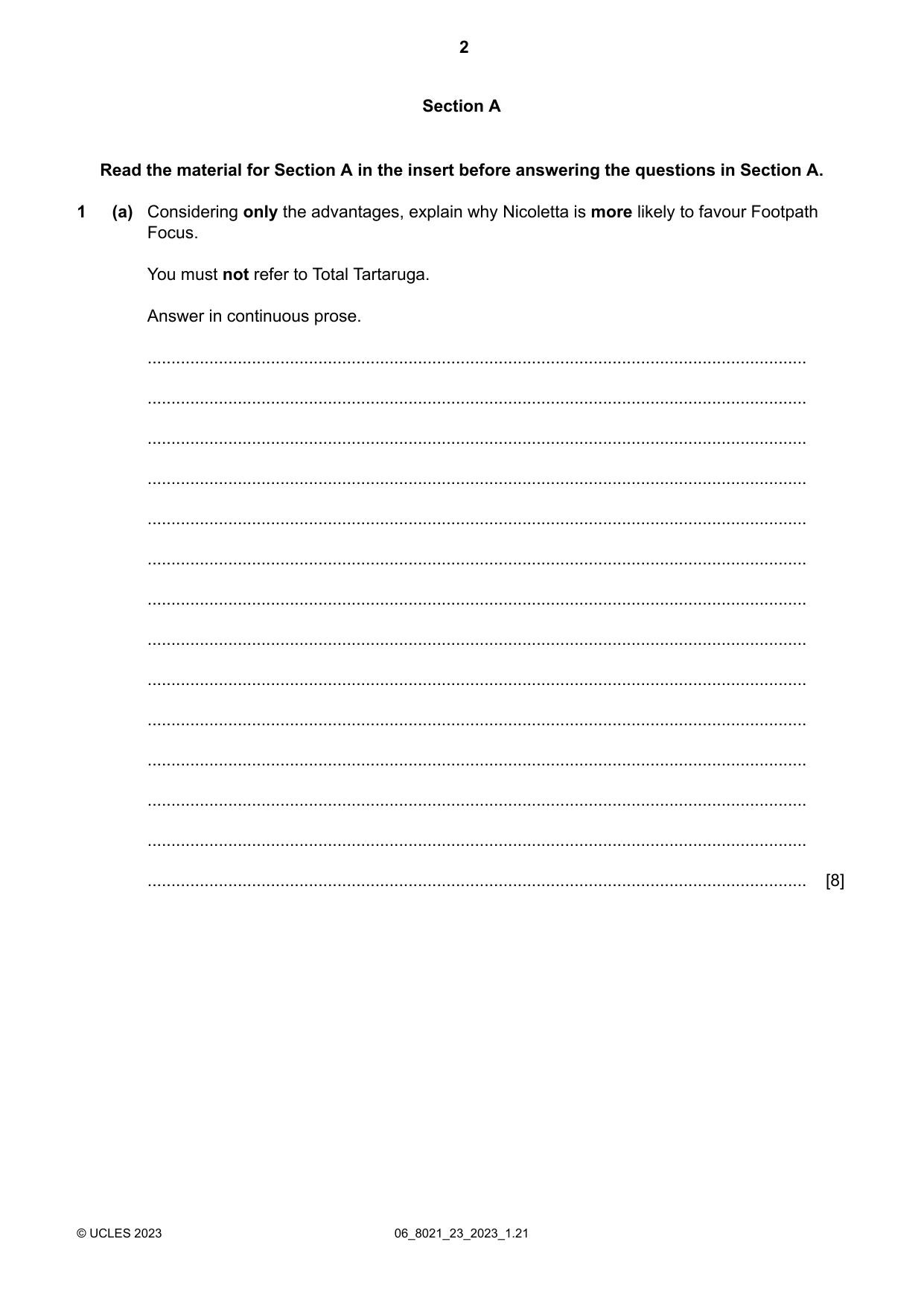 Cambridge A Level English General Paper 8021 2023 May/June Paper 2 · Variant 3 question paper, page 2 of 8