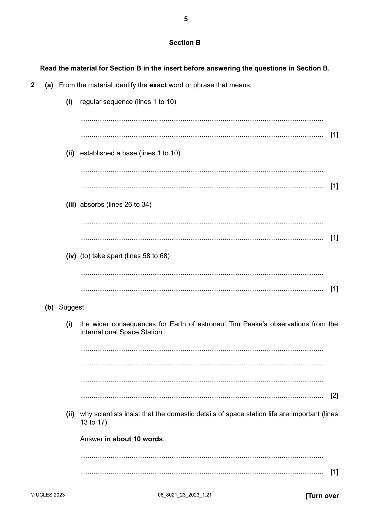 Cambridge A Level English General Paper 8021 2023 May/June Paper 2 · Variant 3 question paper, page 5 of 8