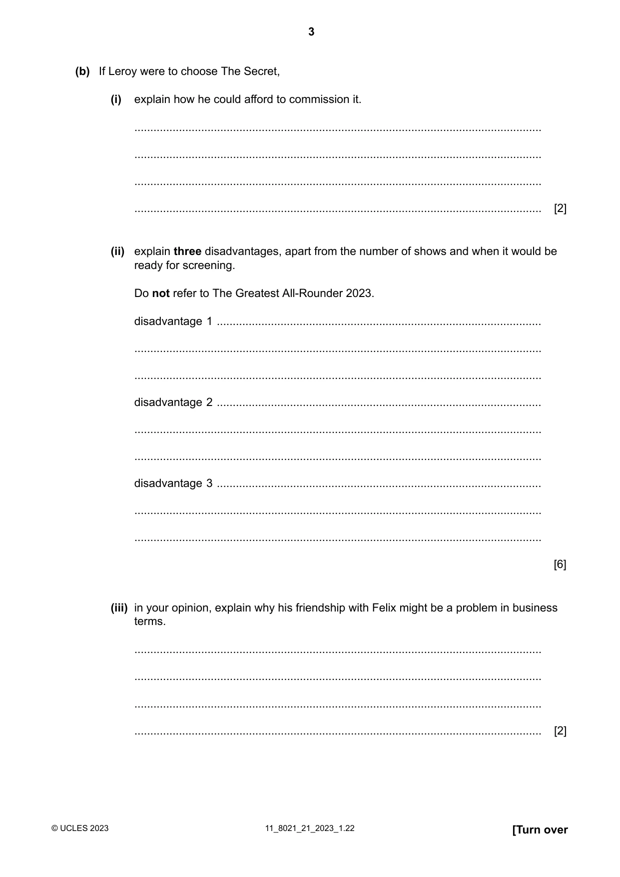 Cambridge A Level English General Paper 8021 2023 Oct/Nov Paper 2 · Variant 1 question paper, page 3 of 8