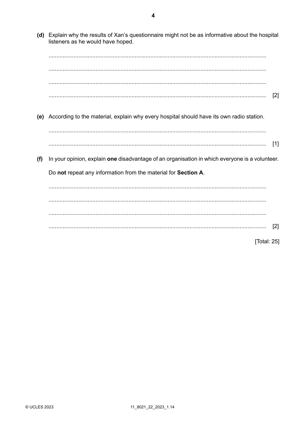Cambridge A Level English General Paper 8021 2023 Oct/Nov Paper 2 · Variant 2 question paper, page 4 of 8