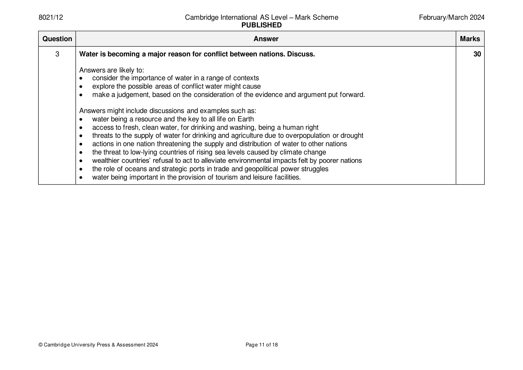 Mark scheme, page 11 of 18