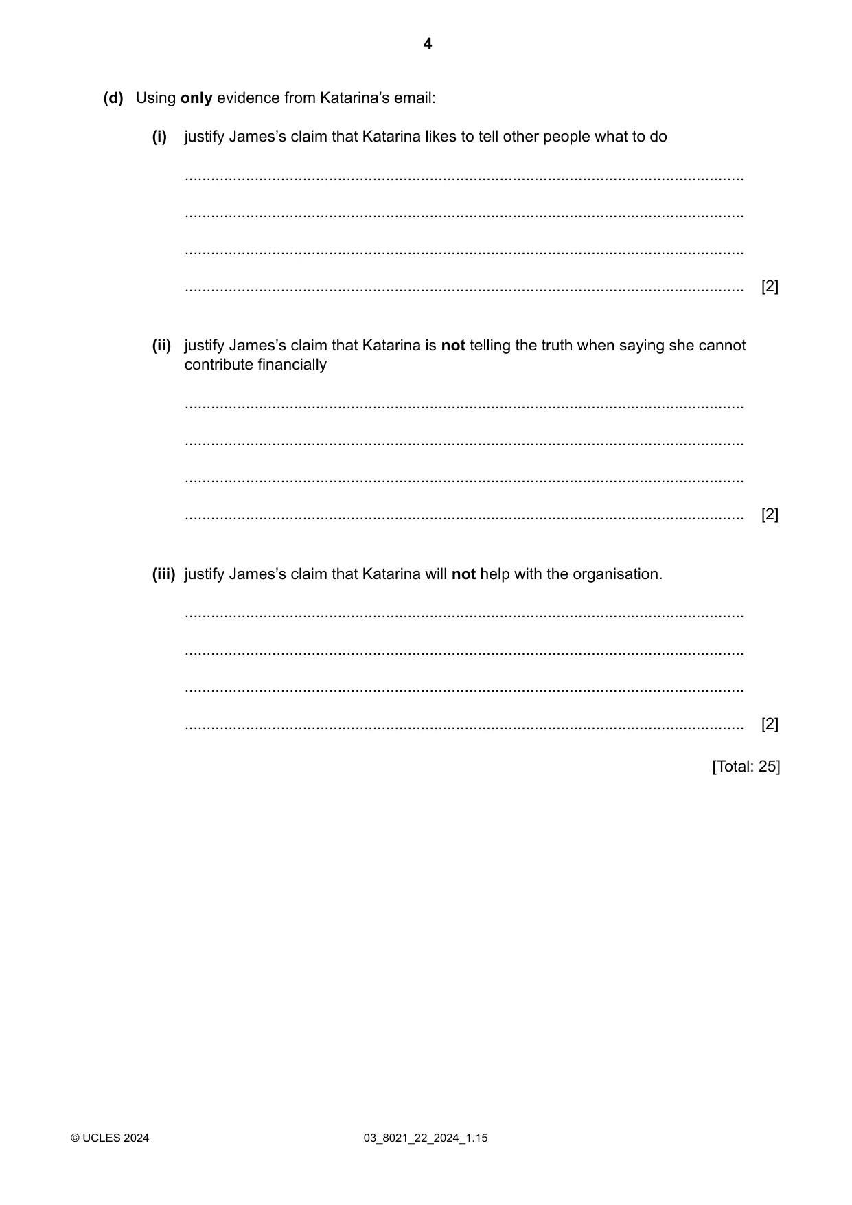 Cambridge A Level English General Paper 8021 2024 Feb/March Paper 2 · Variant 2 question paper, page 4 of 8