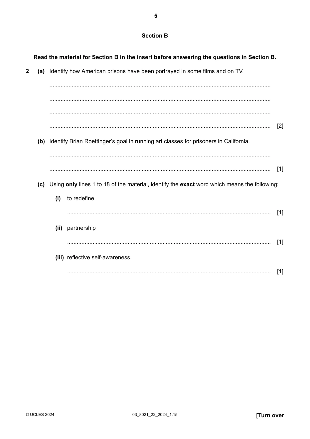 Cambridge A Level English General Paper 8021 2024 Feb/March Paper 2 · Variant 2 question paper, page 5 of 8