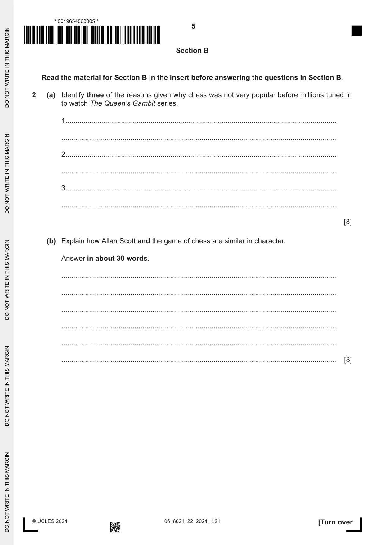 Cambridge A Level English General Paper 8021 2024 May/June Paper 2 · Variant 2 question paper, page 5 of 8