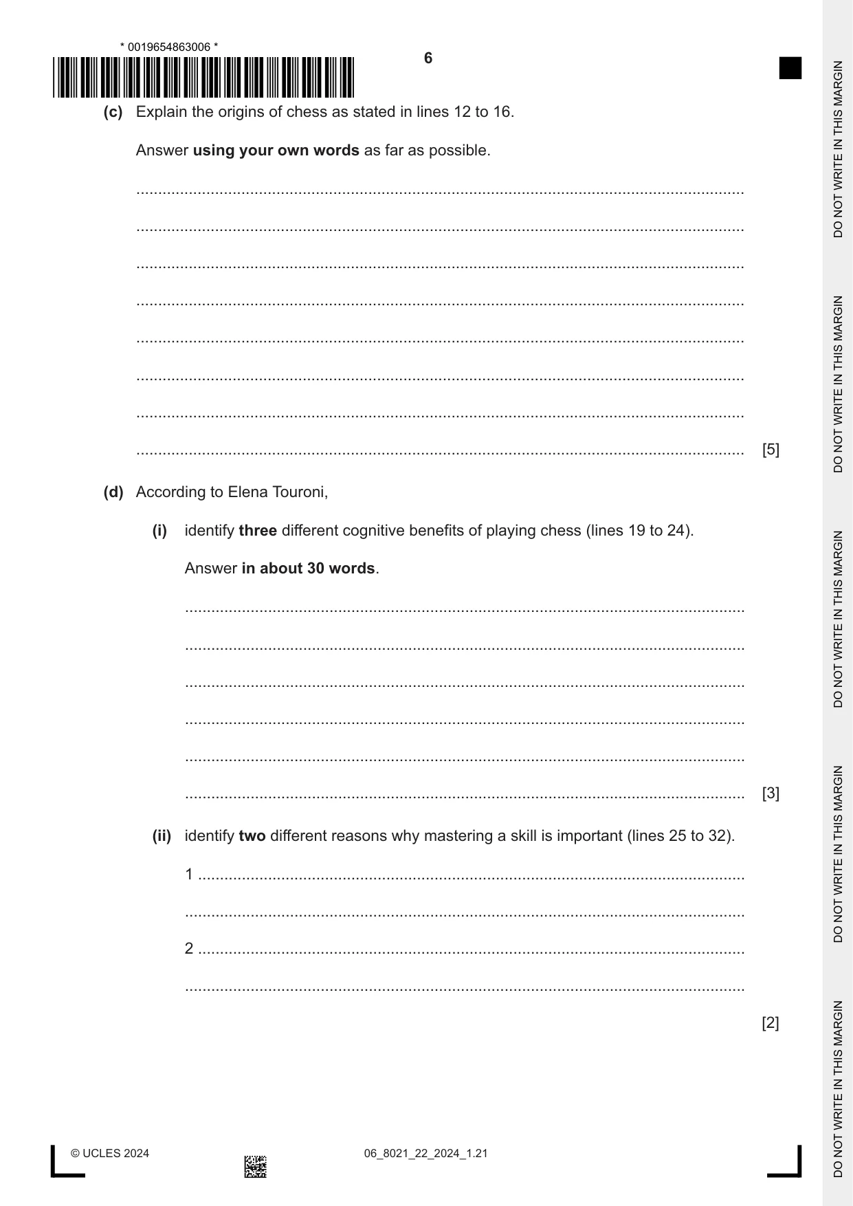 Cambridge A Level English General Paper 8021 2024 May/June Paper 2 · Variant 2 question paper, page 6 of 8