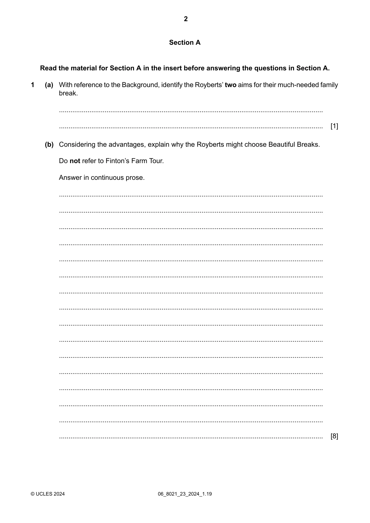 Cambridge A Level English General Paper 8021 2024 May/June Paper 2 · Variant 3 question paper, page 2 of 8