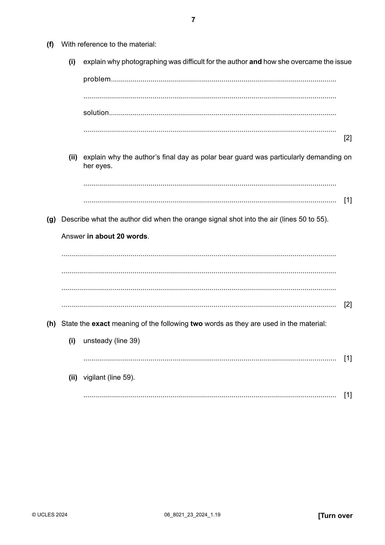 Cambridge A Level English General Paper 8021 2024 May/June Paper 2 · Variant 3 question paper, page 7 of 8
