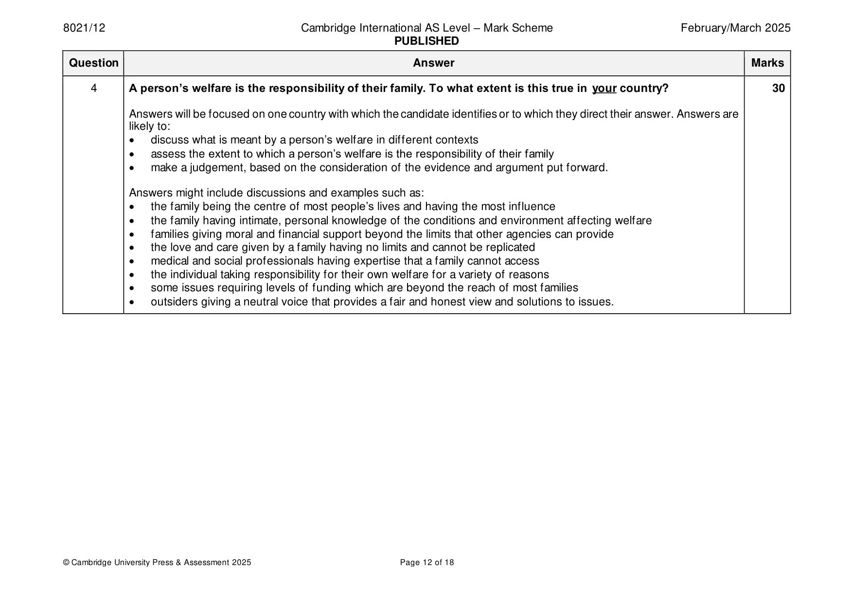Mark scheme, page 12 of 18