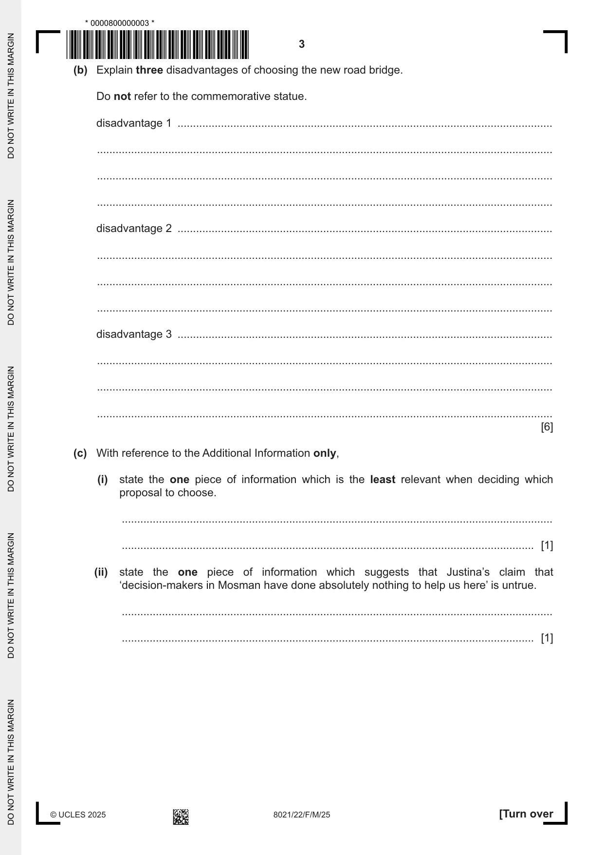 Cambridge A Level English General Paper 8021 2025 Feb/March Paper 2 · Variant 2 question paper, page 3 of 8