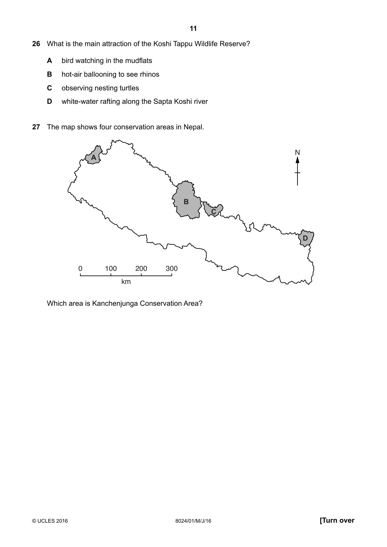Cambridge A Level Nepal Studies (AS Level only) 8024 2016 May/June Paper 1 · Variant 0 question paper, page 11 of 12