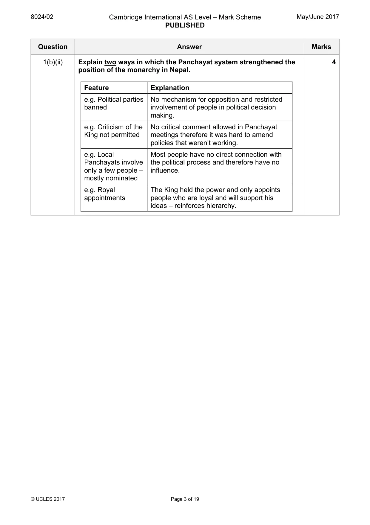 Mark scheme, page 3 of 19