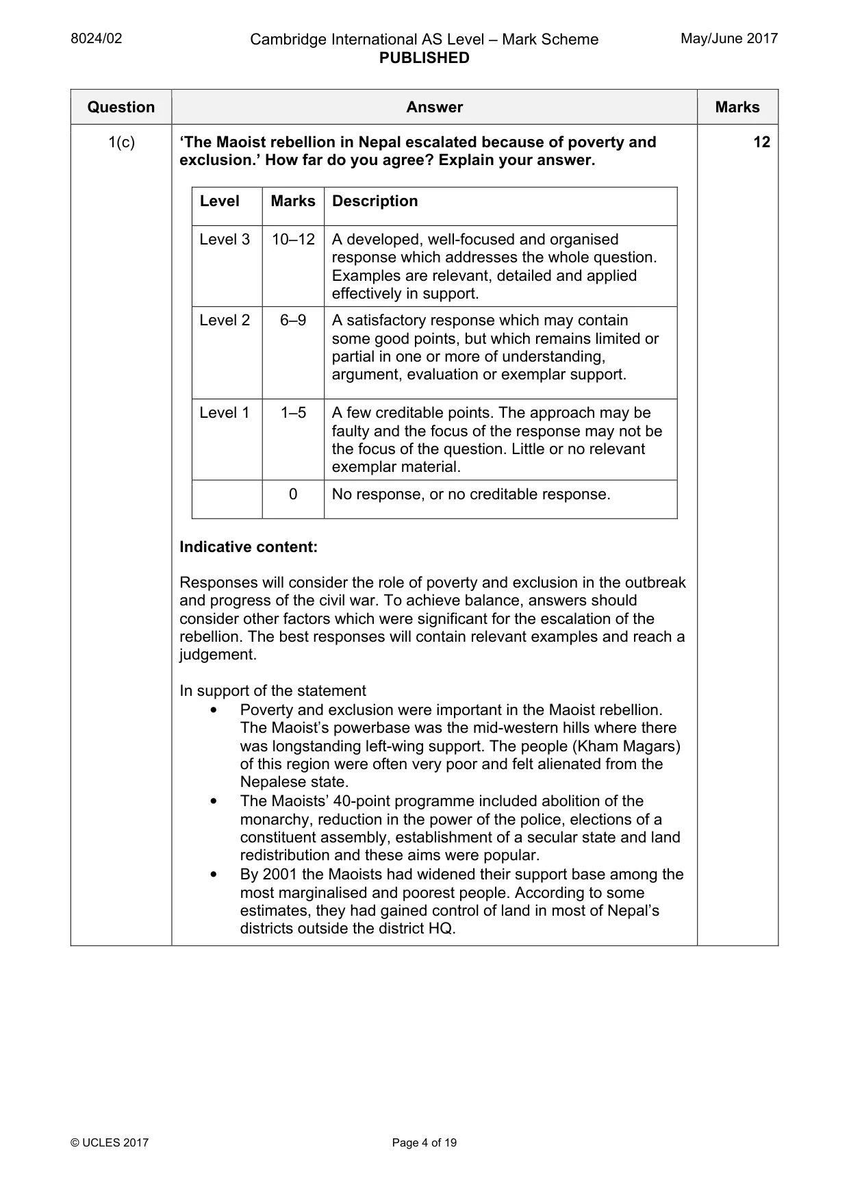 Mark scheme, page 4 of 19