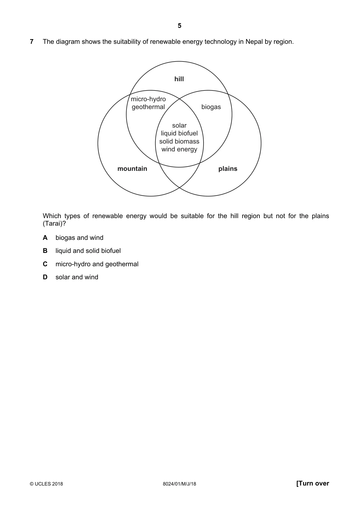 Cambridge A Level Nepal Studies (AS Level only) 8024 2018 May/June Paper 1 · Variant 0 question paper, page 5 of 16