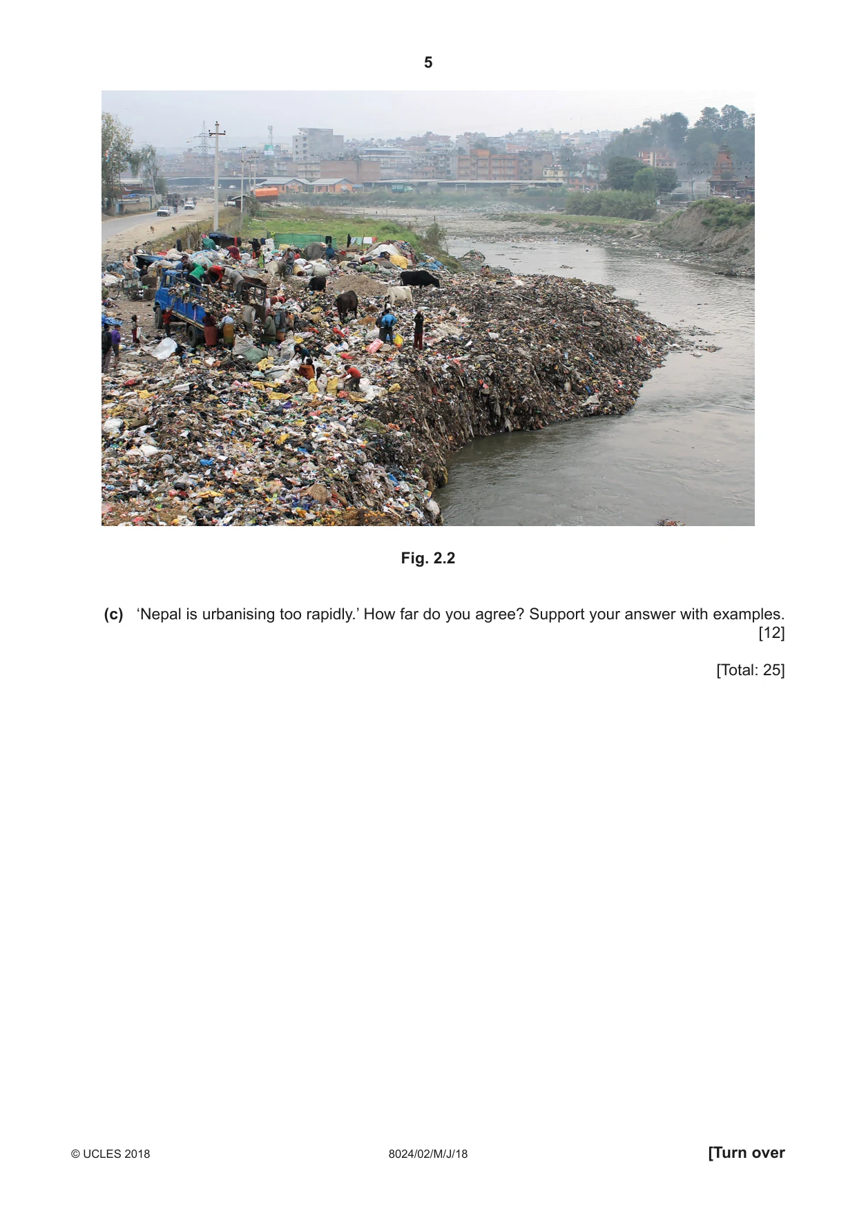 Cambridge A Level Nepal Studies (AS Level only) 8024 2018 May/June Paper 2 · Variant 0 question paper, page 5 of 8