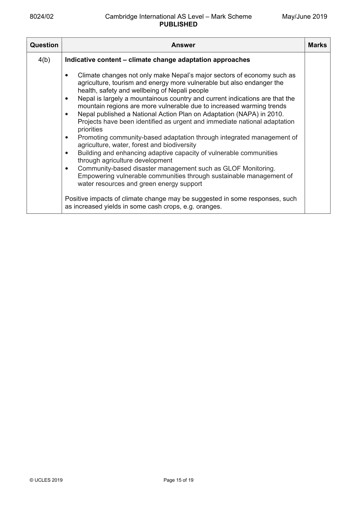 Mark scheme, page 15 of 19