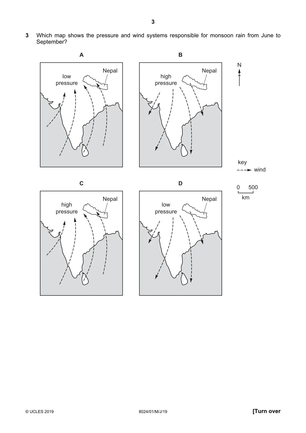 Cambridge A Level Nepal Studies (AS Level only) 8024 2019 May/June Paper 1 · Variant 1 question paper, page 3 of 16