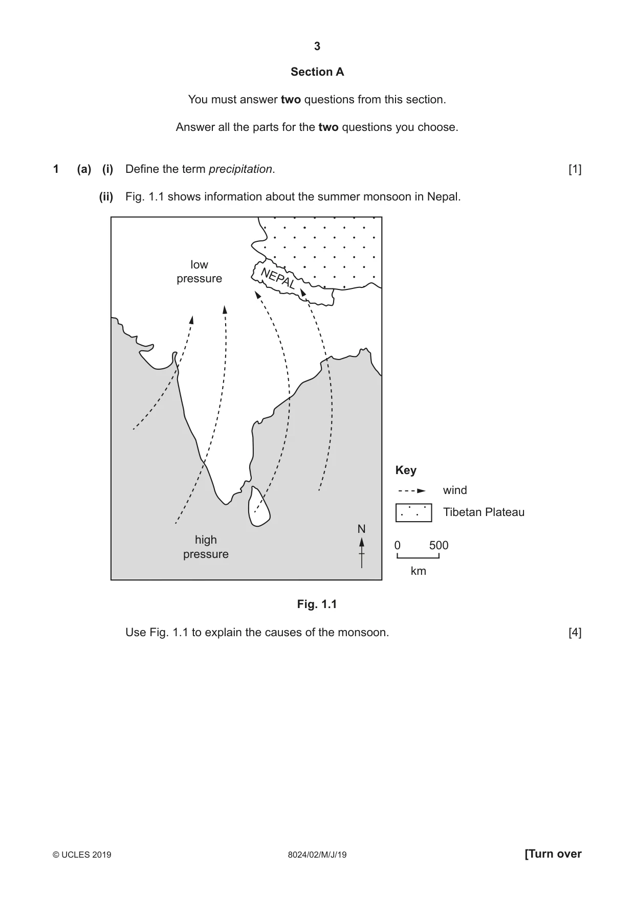 Cambridge A Level Nepal Studies (AS Level only) 8024 2019 May/June Paper 2 · Variant 1 question paper, page 3 of 8